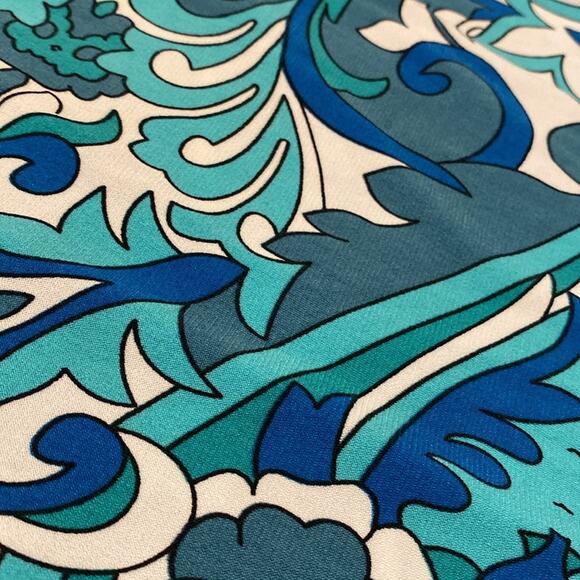 aDressing Woman Blue Aqua Scroll Swirl Keyhole Maxi Dress Size Medium - Picture 7 of 7